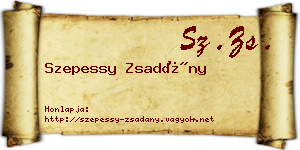 Szepessy Zsadány névjegykártya